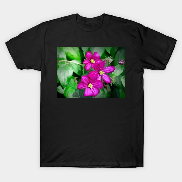 Summer Clematis T-Shirt by EileenMcVey